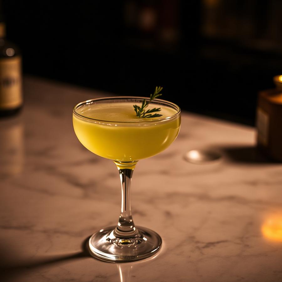 Chef's Kiss amaro cocktail served in a coupe glass