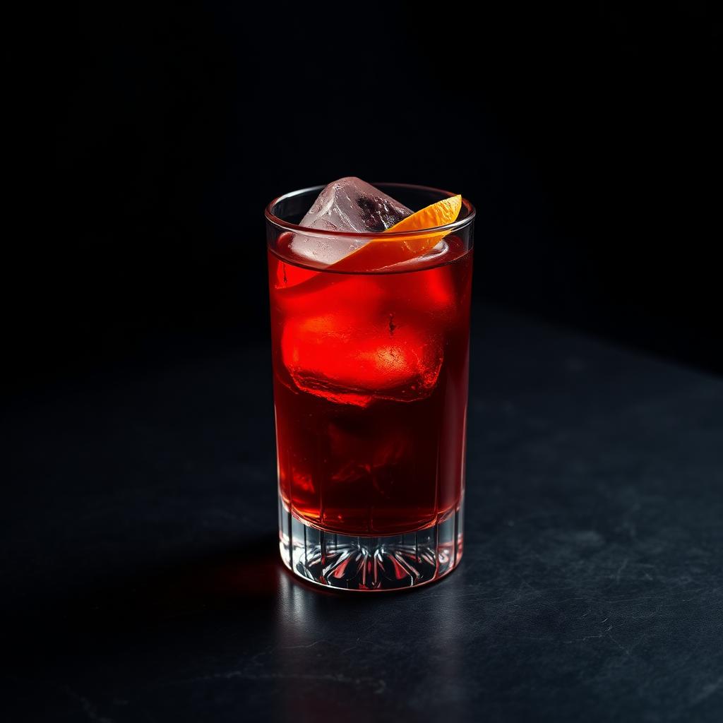 Mezcal Negroni amaro cocktail served in a coupe glass
