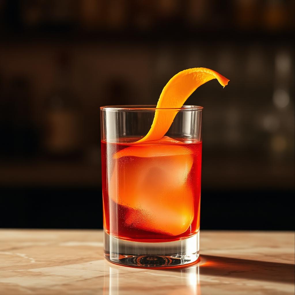 MonteNegroni amaro cocktail served in a coupe glass